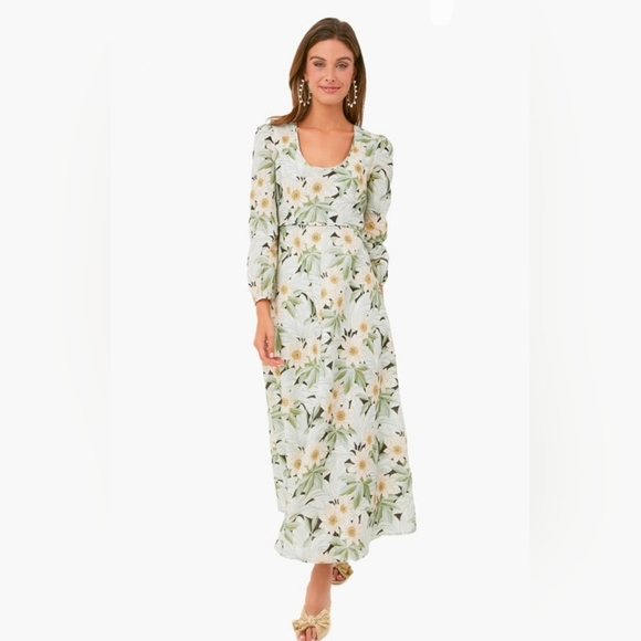 Tuckernuck Dresses & Skirts - Tuckernuck Madison des Fleurs  Floral Linen Maxi Long Sleeve Dress Size Small